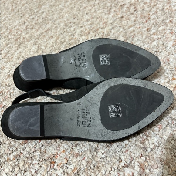 Eileen Fisher Suede Blue Slingback Block Heel Almond Toe Pumps Heels Shoes 7 - Picture 6 of 8